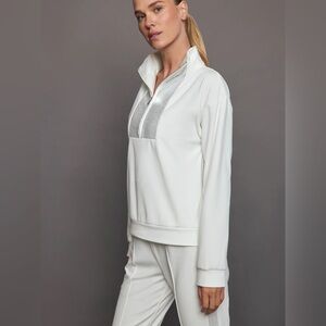 Carbon38 Rhinestone Zip Pullover and Rhinestone Fleece Flare Pant Set